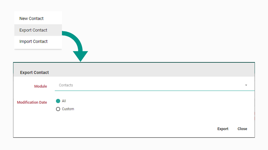 Easily Export Contact details