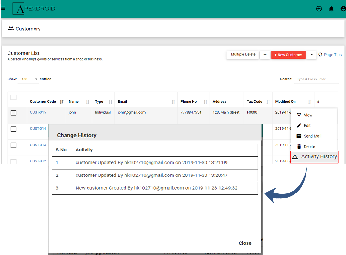 View Customers Activity in Single Place